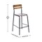 Emma and Oliver Blanchard Set of 2 Bar Stools with Metal Frames and Solid Wood Seats and Backs with Antique Finishes